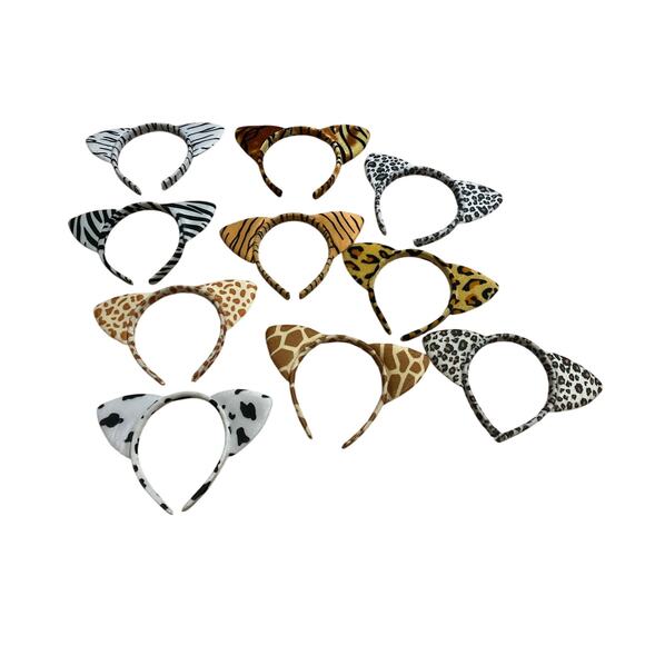 Bundle Cat Ears Animal Print Kids / Small Size Halloween Costume - Picture 1 of 5